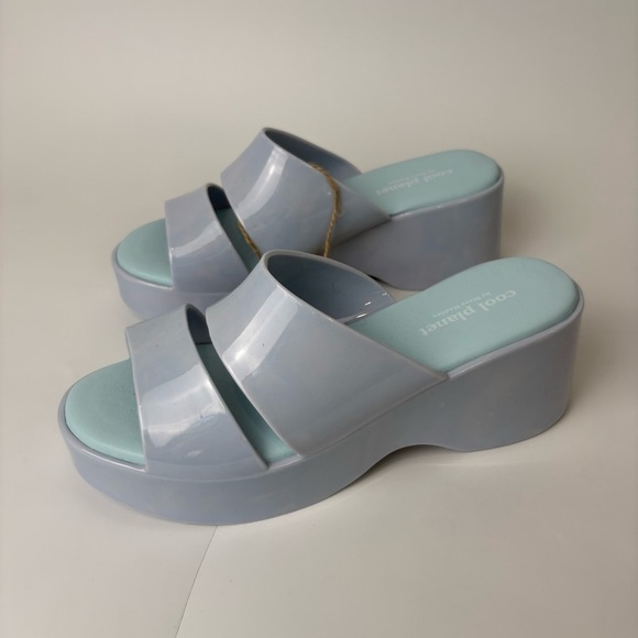 New Cool Planet SM New York Women’s Glazee Slide Sandal Blue - Picture 2 of 6